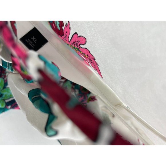 Liz Claiborne Career Long Sleeve Floral Print Hidden Button Front Top Blouse XL - Picture 10 of 16